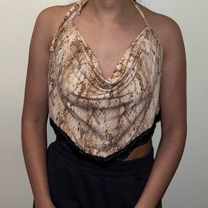 Forever 21 cowl neck crop top